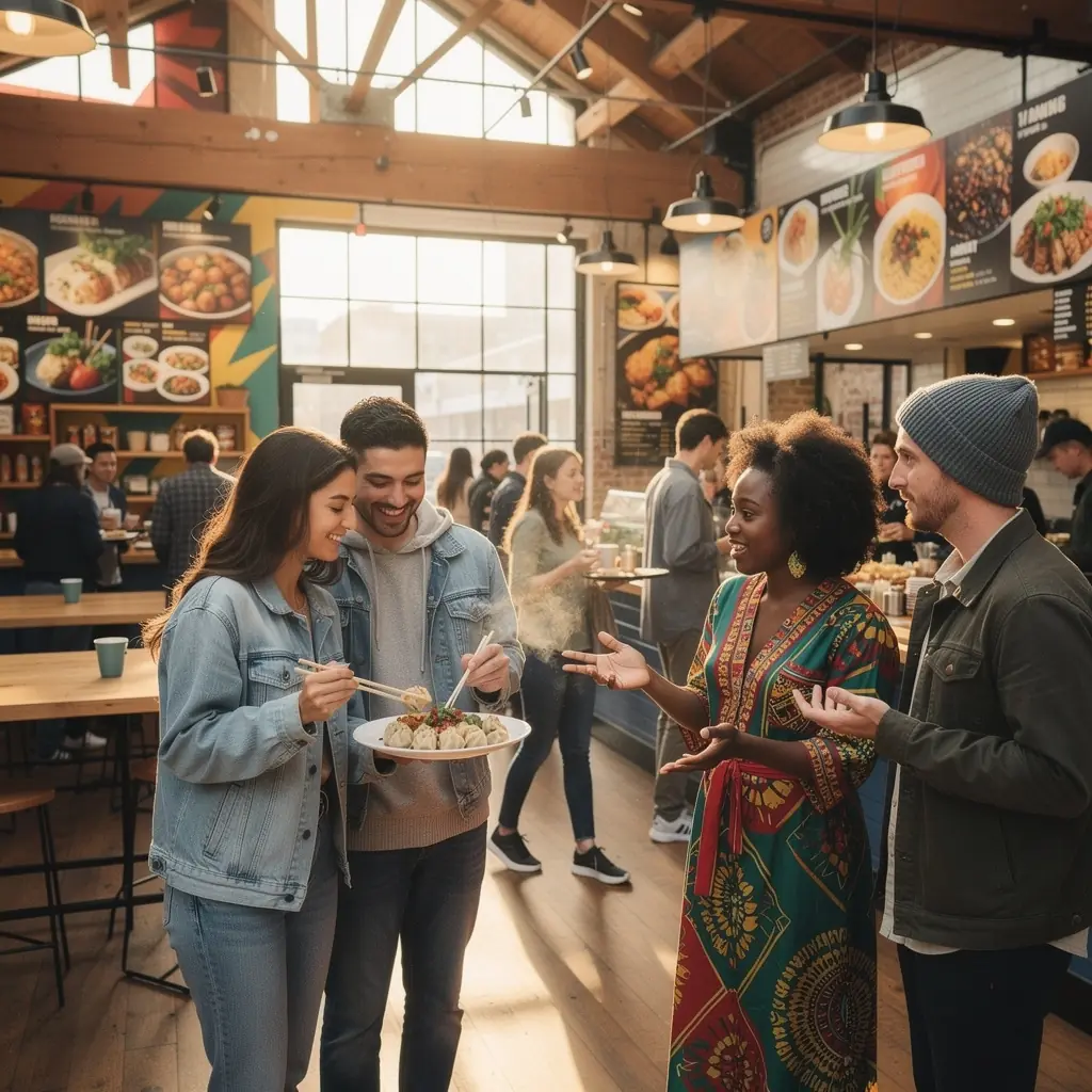 Turysta spacerujący po uliczkach miasta, odkrywający lokalne restauracje.