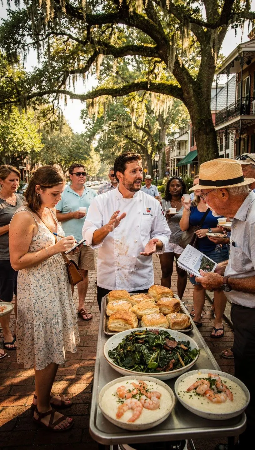 Targ lokalnych produktów z kolorowymi straganami pełnymi świeżych owoców i warzyw.
